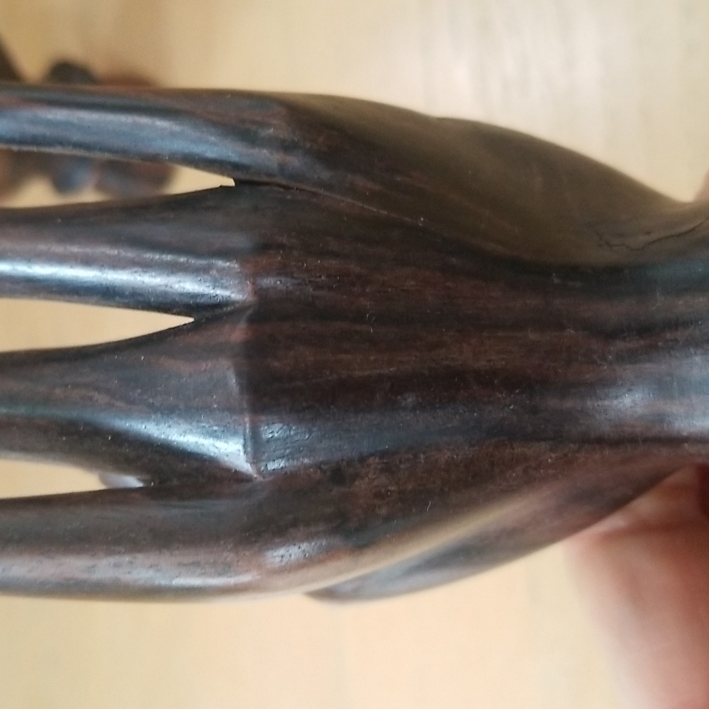 Bali Indonesia Buddha Mudra Hand Carved Coromandel Wood Hands - Picture 8 of 15